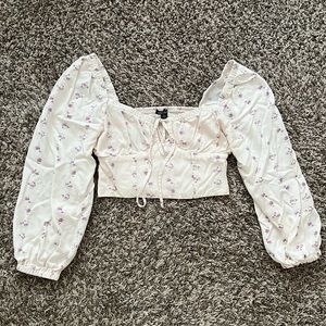 Wild Fable Cropped Floral Blouse